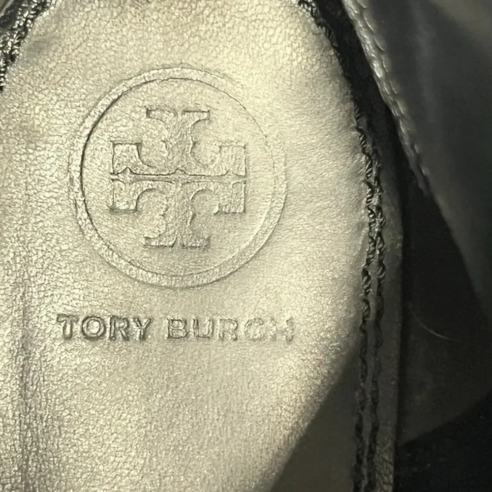 Tory Burch Women’s Gemini Link Black Leather Ankle Boot Size US 9